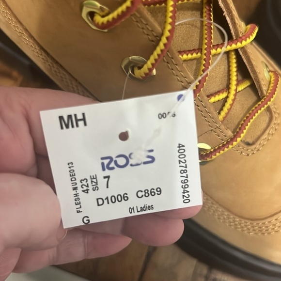 Timberland Sky Boots Wheat Nubuck Leather 6” Lace Up Platform Lug Soles Sz 7 - Picture 16 of 16